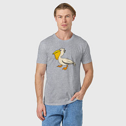 Футболка хлопковая мужская Маленький пеликан, цвет: меланж — фото 2