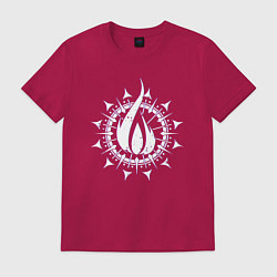 Футболка хлопковая мужская In flames - logo neon, цвет: маджента