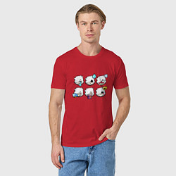 Футболка хлопковая мужская Значки на Колетт Пины Бравл Старс Colette, цвет: красный — фото 2