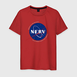 Футболка хлопковая мужская NASA NERV, цвет: красный