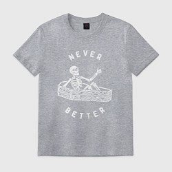Футболка хлопковая мужская Never better art, цвет: меланж