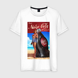 Футболка хлопковая мужская Fallout nuka - cola, цвет: белый