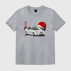 Футболка хлопковая мужская Mazda 3 bk JDM Retro, цвет: меланж