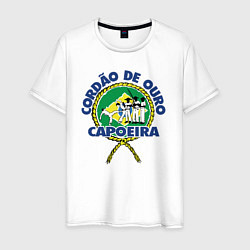 Футболка хлопковая мужская Cordao de ouro Capoeira flag of Brazil, цвет: белый