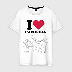 Футболка хлопковая мужская I love Capoeira - Battle line graph, цвет: белый