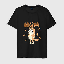 Футболка хлопковая мужская Doggy Mom, цвет: черный