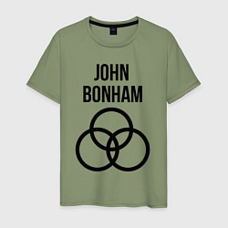 Футболка хлопковая мужская John Bonham - Led Zeppelin - legend, цвет: авокадо