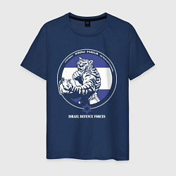 Футболка хлопковая мужская Krav-maga emblem tiger, цвет: тёмно-синий