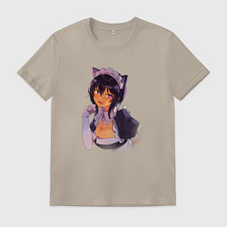 Футболка хлопковая мужская The Maid I Hired Recently Is Mysterious - Горнична, цвет: миндальный