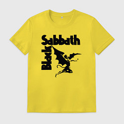 Футболка хлопковая мужская Блэк Саббат метал, цвет: желтый