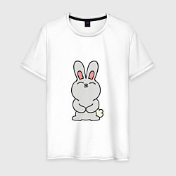 Футболка хлопковая мужская Cute Rabbit, цвет: белый