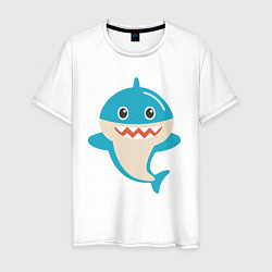 Футболка хлопковая мужская Милая акулa, цвет: белый
