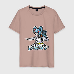 Футболка хлопковая мужская Rabbit Sword, цвет: пыльно-розовый