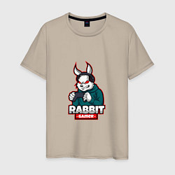 Футболка хлопковая мужская Rabbit Gamer, цвет: миндальный