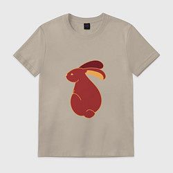 Футболка хлопковая мужская Bunny Red, цвет: миндальный