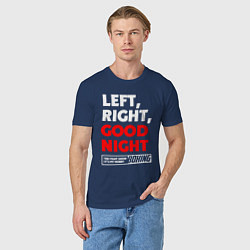 Футболка хлопковая мужская Left righte good night, цвет: тёмно-синий — фото 2