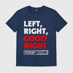 Футболка хлопковая мужская Left righte good night, цвет: тёмно-синий