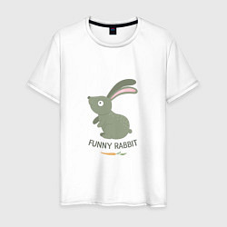 Футболка хлопковая мужская Funny Rabbit, цвет: белый