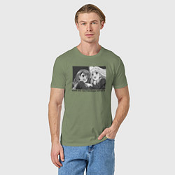 Футболка хлопковая мужская Чисаки и Юна - Юна из гостиницы Юраги, цвет: авокадо — фото 2