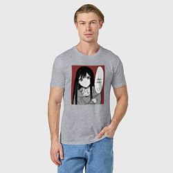 Футболка хлопковая мужская Милая Чихара, цвет: меланж — фото 2