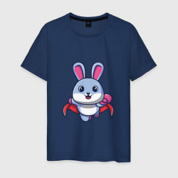 Футболка хлопковая мужская Супер кролик, цвет: тёмно-синий