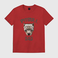 Футболка хлопковая мужская Pitbull dad, цвет: красный