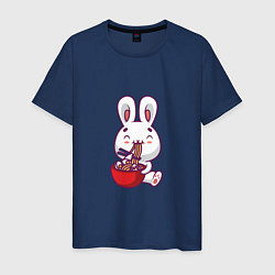 Футболка хлопковая мужская Eating Rabbit, цвет: тёмно-синий