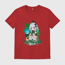 Футболка хлопковая мужская Нахида Малая властительница Кусанали, цвет: красный