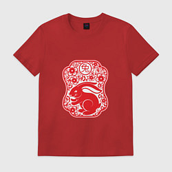 Футболка хлопковая мужская Rabbit China, цвет: красный