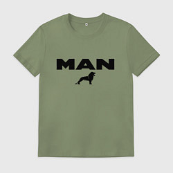 Футболка хлопковая мужская MAN лев, цвет: авокадо
