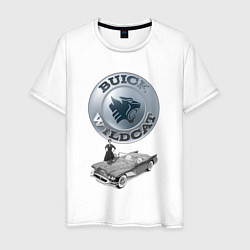 Футболка хлопковая мужская Buick Wildcat - cabriolet - retro, цвет: белый