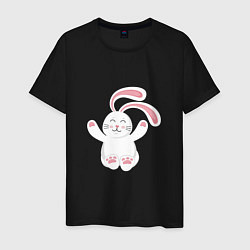 Футболка хлопковая мужская Cute Rabbit, цвет: черный
