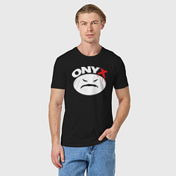 Футболка хлопковая мужская Onyx logo white, цвет: черный — фото 2