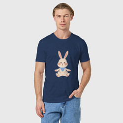 Футболка хлопковая мужская Good bunny, цвет: тёмно-синий — фото 2