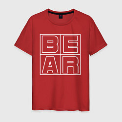 Футболка хлопковая мужская Огромное лого BEAR, цвет: красный