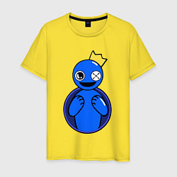 Футболка хлопковая мужская Радужные друзья: Синий персонаж, цвет: желтый