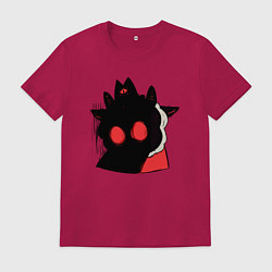 Футболка хлопковая мужская Cult of the Lamb - Овечка в испуге, цвет: маджента