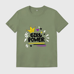 Футболка хлопковая мужская Королева женской силы, цвет: авокадо