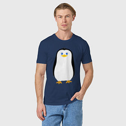 Футболка хлопковая мужская Красивый пингвин, цвет: тёмно-синий — фото 2