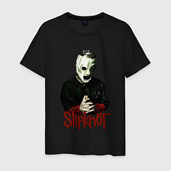 Футболка хлопковая мужская Slipknot mask, цвет: черный
