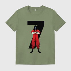 Футболка хлопковая мужская Slipknot Семерка, цвет: авокадо