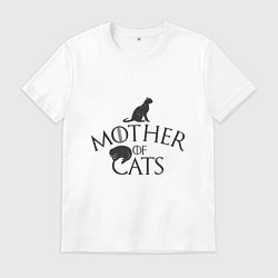 Футболка хлопковая мужская Мать котов, цвет: белый