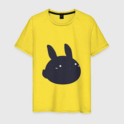 Футболка хлопковая мужская Черный кролик - минимализм, цвет: желтый