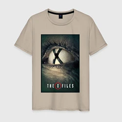 Футболка хлопковая мужская X - Files poster, цвет: миндальный