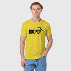 Футболка хлопковая мужская Бокс вместо пумы, цвет: желтый — фото 2