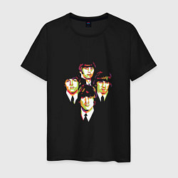 Футболка хлопковая мужская The Beatles group, цвет: черный
