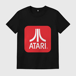 Футболка хлопковая мужская Atari logo, цвет: черный