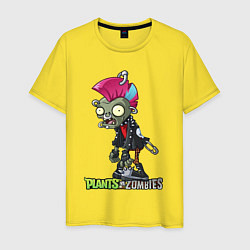 Футболка хлопковая мужская Зомби панк, цвет: желтый