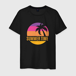 Футболка хлопковая мужская Summer time California, цвет: черный