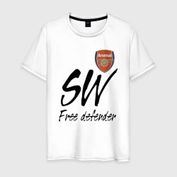 Футболка хлопковая мужская Arsenal - sweeper - England - London, цвет: белый